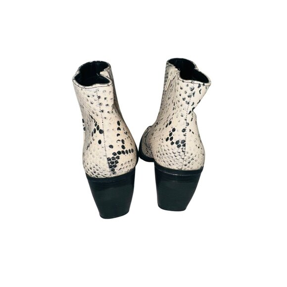 Madden Girl Klicck Black Faux Snakeskin Ankle Booties 7.5M Western Cowgirl Boot - Picture 9 of 10